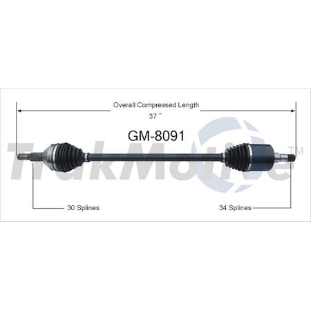 Surtrack Axle Cv Axle Shaft, Gm-8091 GM-8091